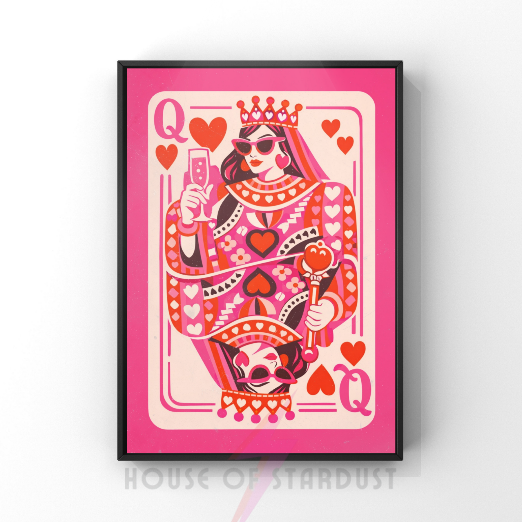 ' Hot Pink | queen of hearts pop art print