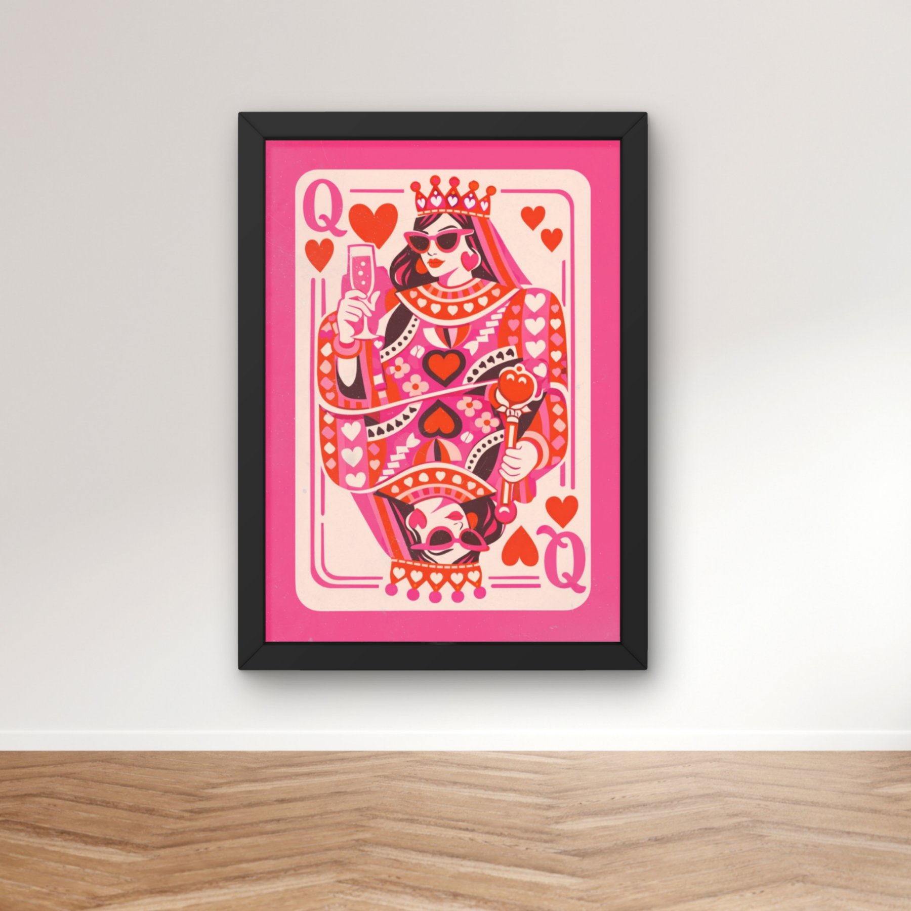 ' Hot Pink | queen of hearts pop art print