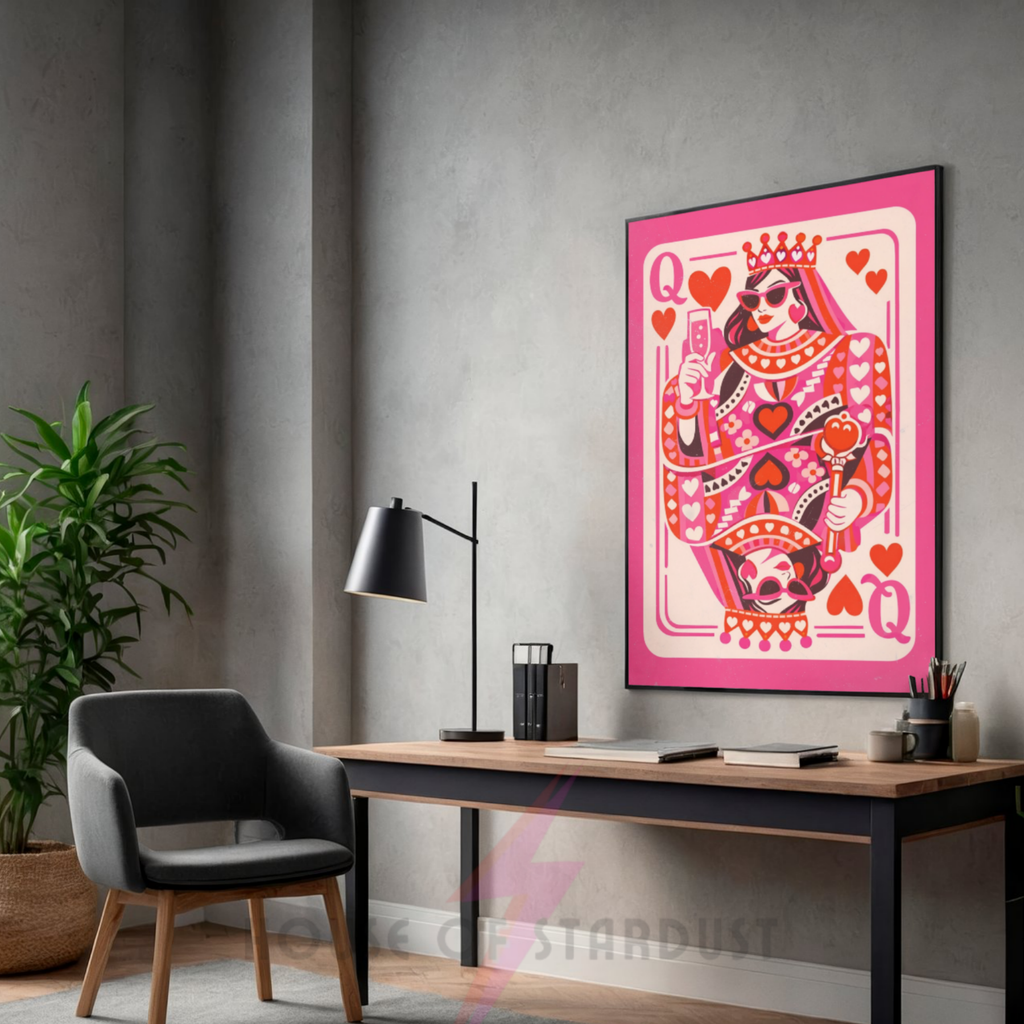 ' Hot Pink | queen of hearts pop art print