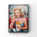 fries before guys | Retro feminist Housewife Humour Print
