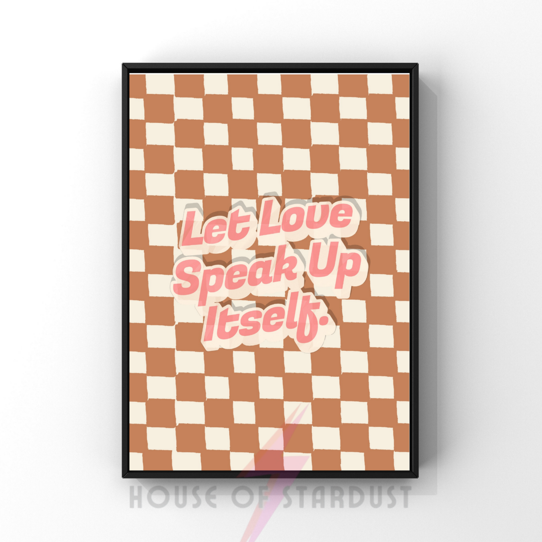 Let love speak  | beautiful south inspired Inspired checkerboard indie Music Print