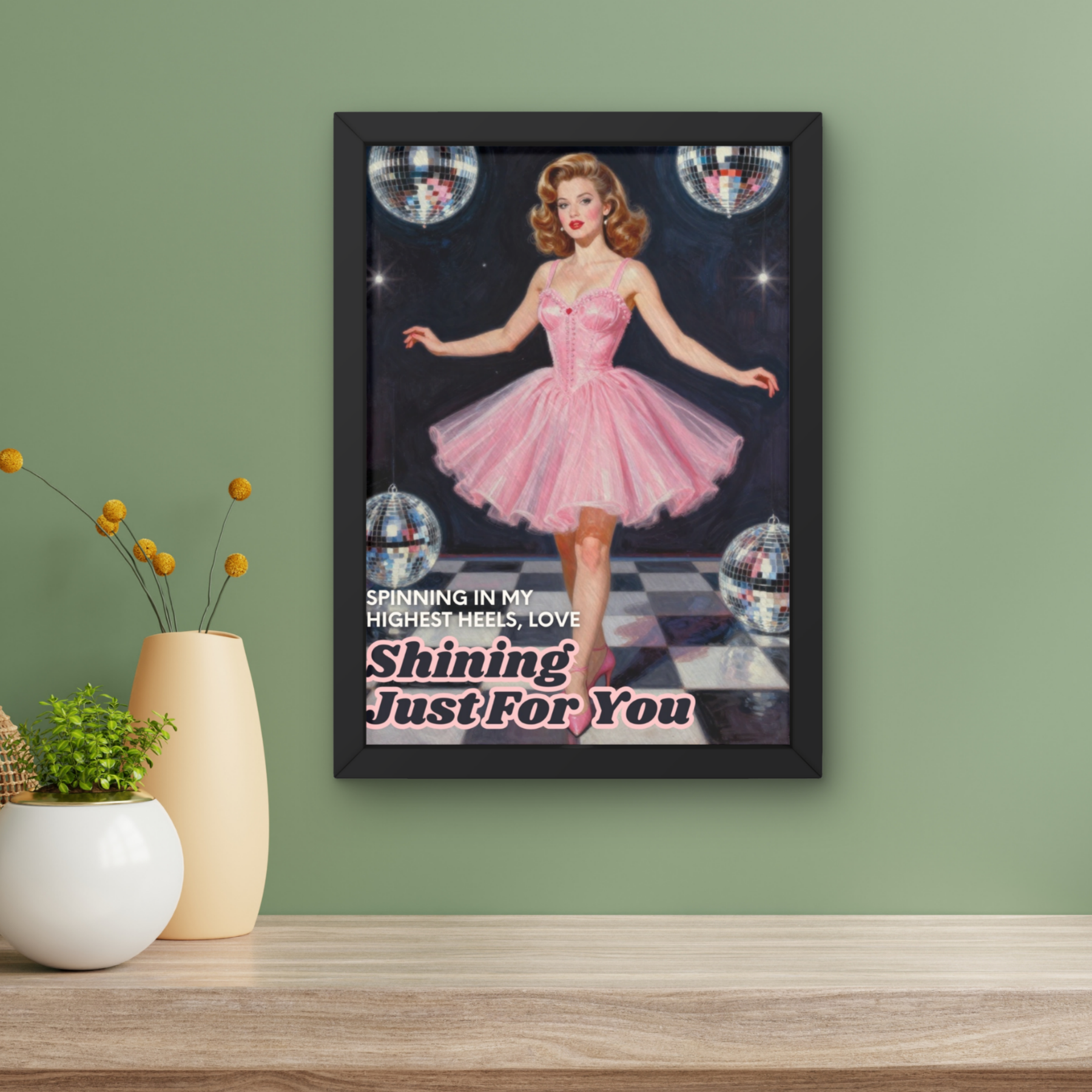 mirrorball | taylor inspired disco housewife music Print