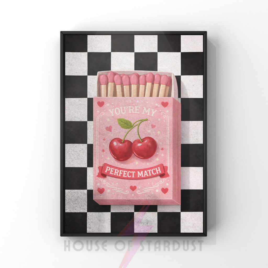 Checkerbox cherries | Perfect Match box pop art print