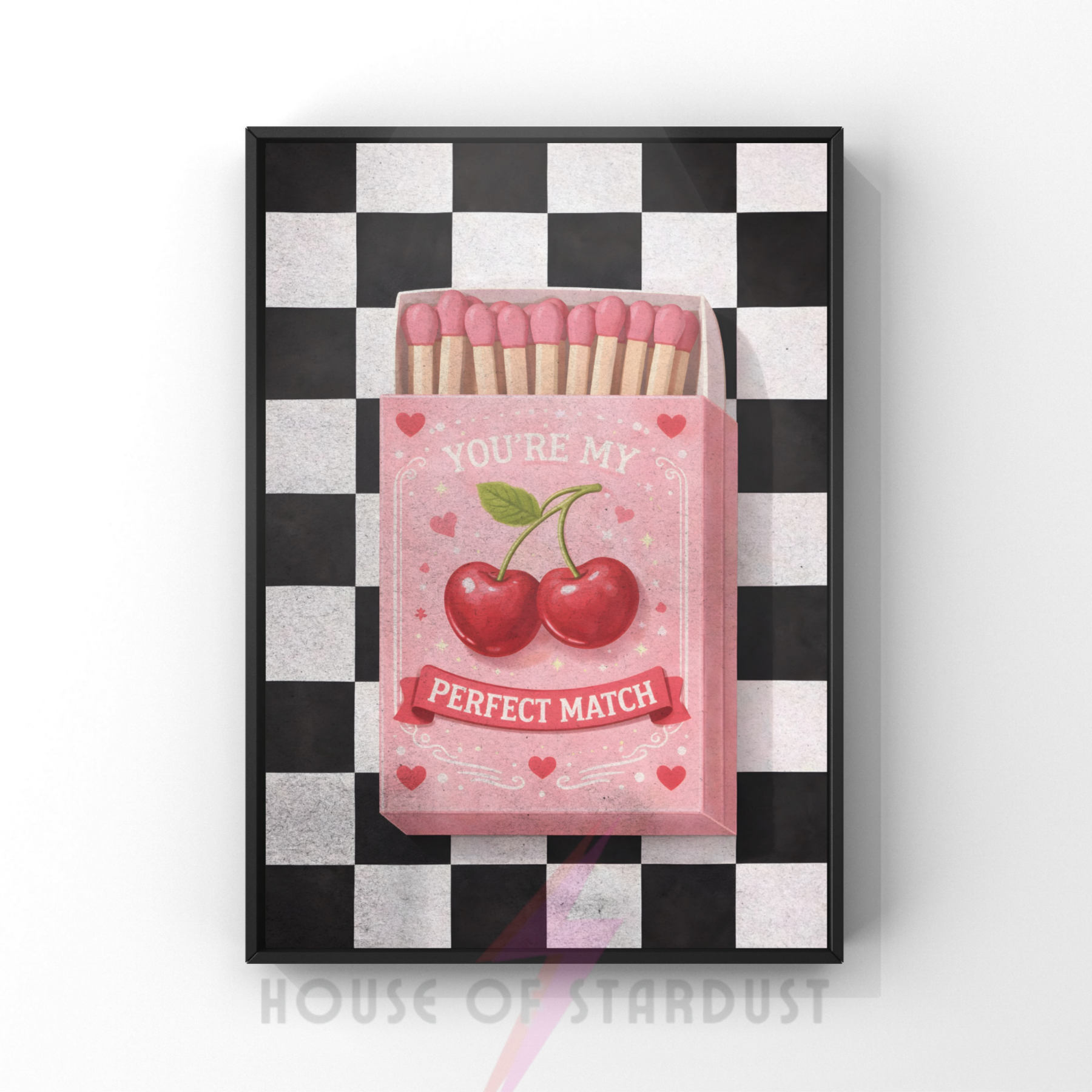 Checkerbox cherries | Perfect Match box pop art print