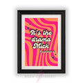 It's The Drama Mick Wall Art Print | Gavin & Stacey Inspired Quote Poster | Funny Retro Pink Orange Wall Decor pop culture uk | Maximalist Home Decor A4 A3 A5 A1 A2