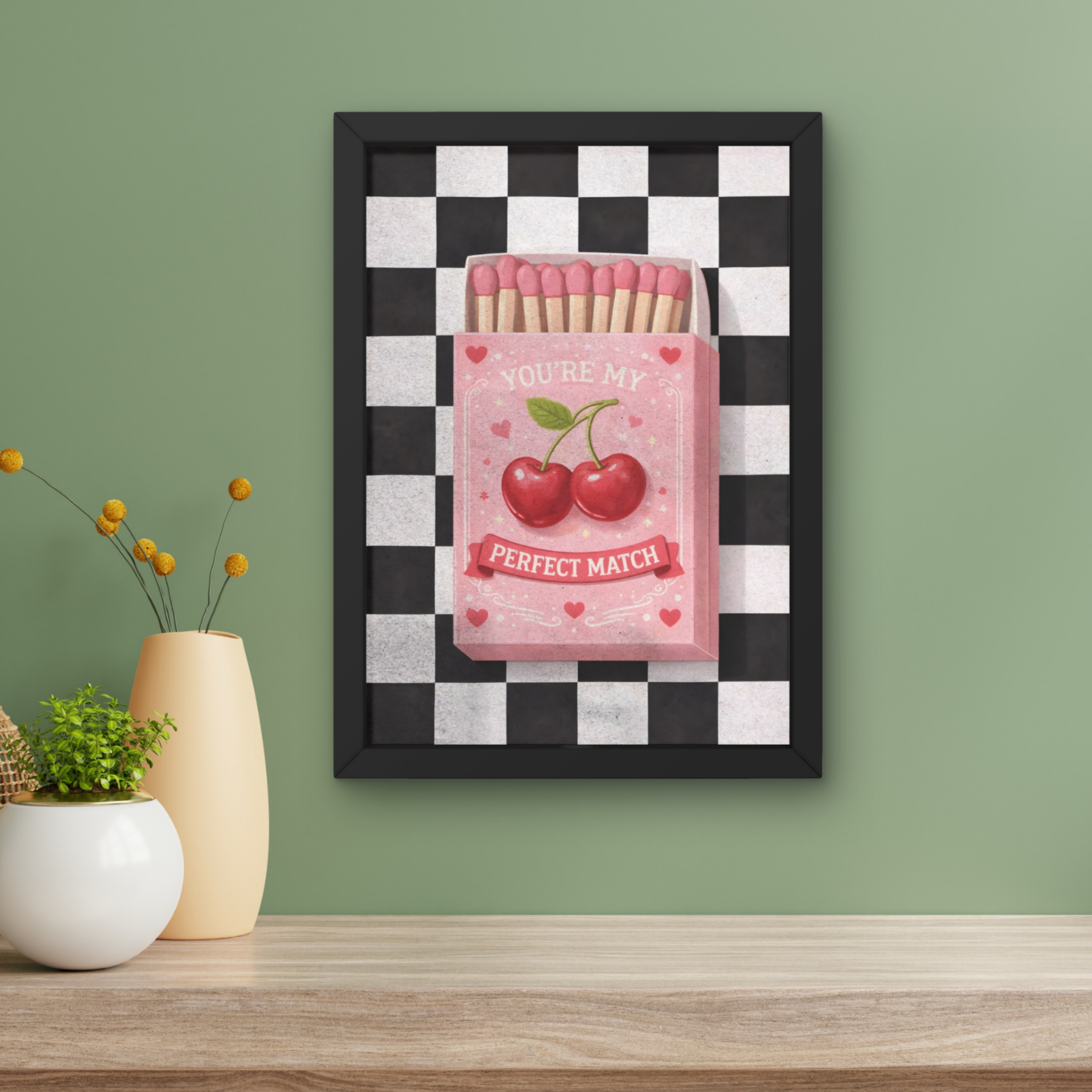 Checkerbox cherries | Perfect Match box pop art print