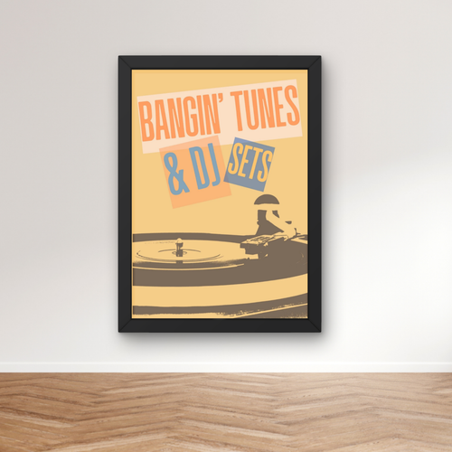 bangin' tunes and DJ sets | funky vinyl record music print
