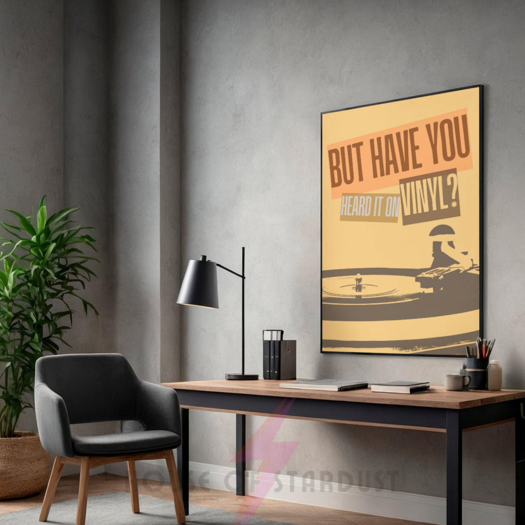 but have you heard it on vinyl? | funky vinyl record music print