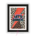 Let's Dance Wall Art Print | Retro Leopard Print Poster | bowie Glam Rock Inspired Lightning Bolt Decor | Maximalist Music Room Art A4 A3 A5 A1 A2