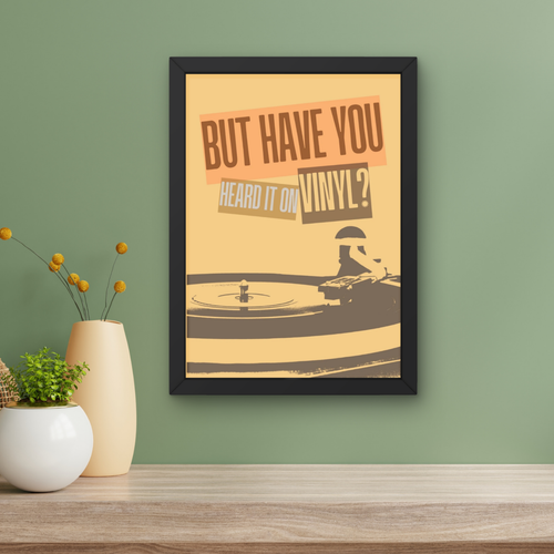 but have you heard it on vinyl? | funky vinyl record music print