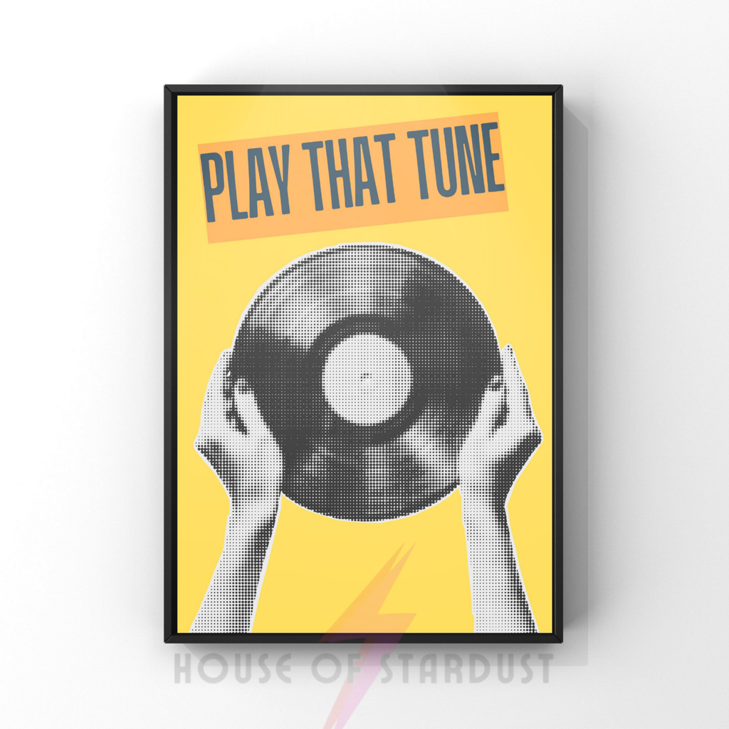 play that tune | funky vinyl record music print