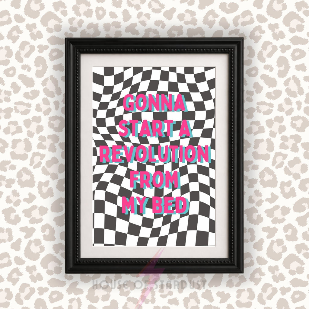 Indie Music Lyric Print | Gonna Start A Revolution From My Bed Wall Art poster| A4 A3 A5 A1 A2