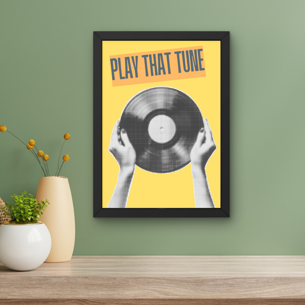 play that tune | funky vinyl record music print