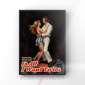 Dancing with you | retro vinyl record housewife music Print