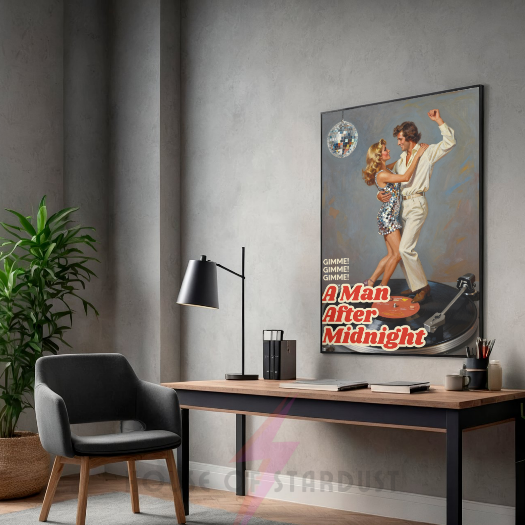 a man after midnight | abba inspired retro vinyl record housewife music Print