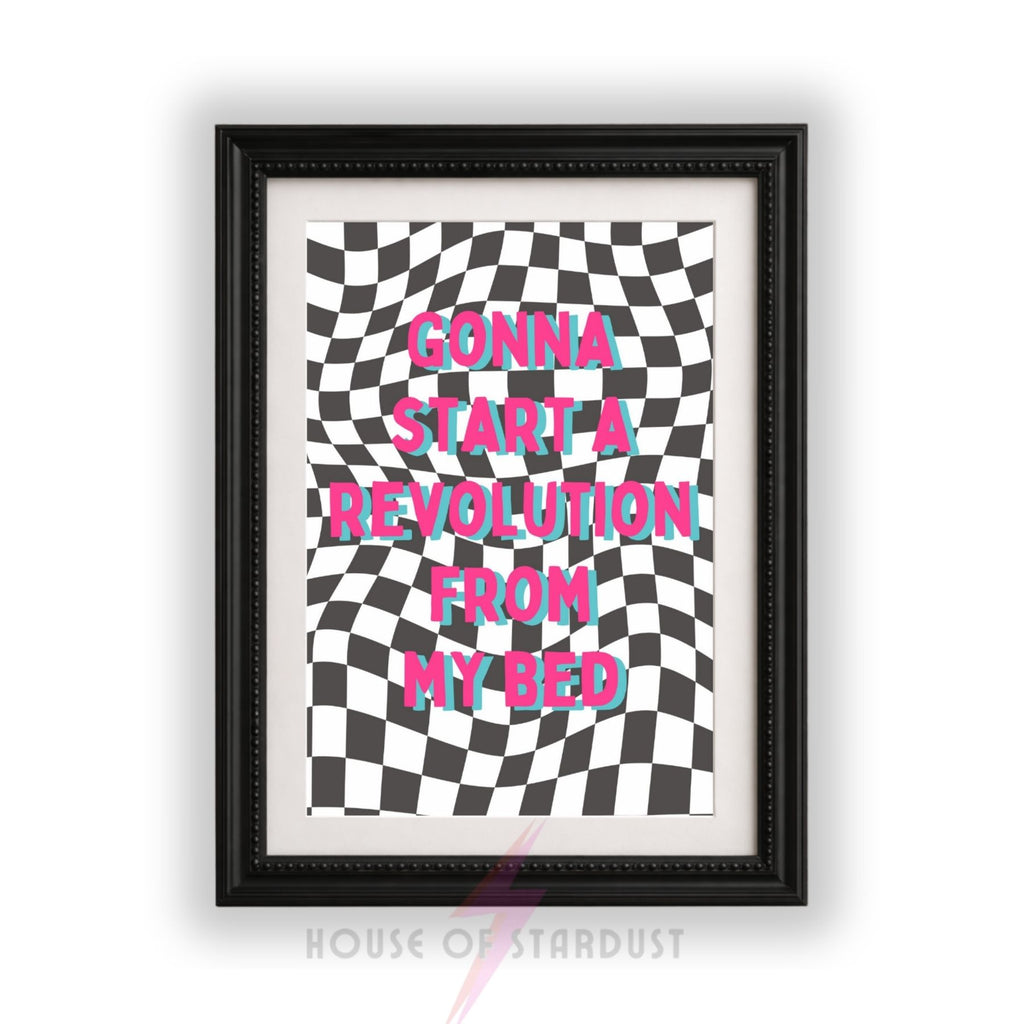 Indie Music Lyric Print | Gonna Start A Revolution From My Bed Wall Art poster| A4 A3 A5 A1 A2