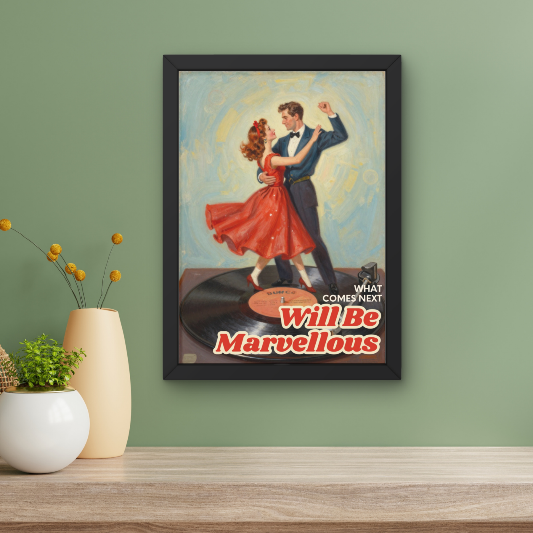 Marvellous | retro vinyl record housewife music Print