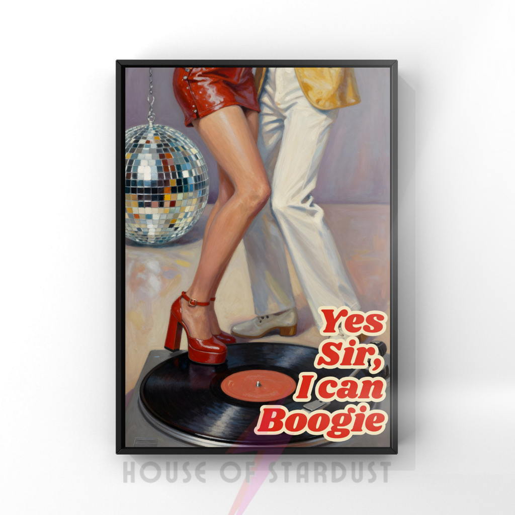 Yes sir | retro vinyl record disco music Print