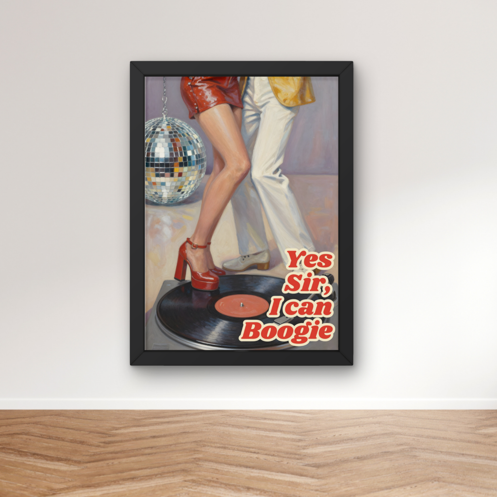 Yes sir | retro vinyl record disco music Print