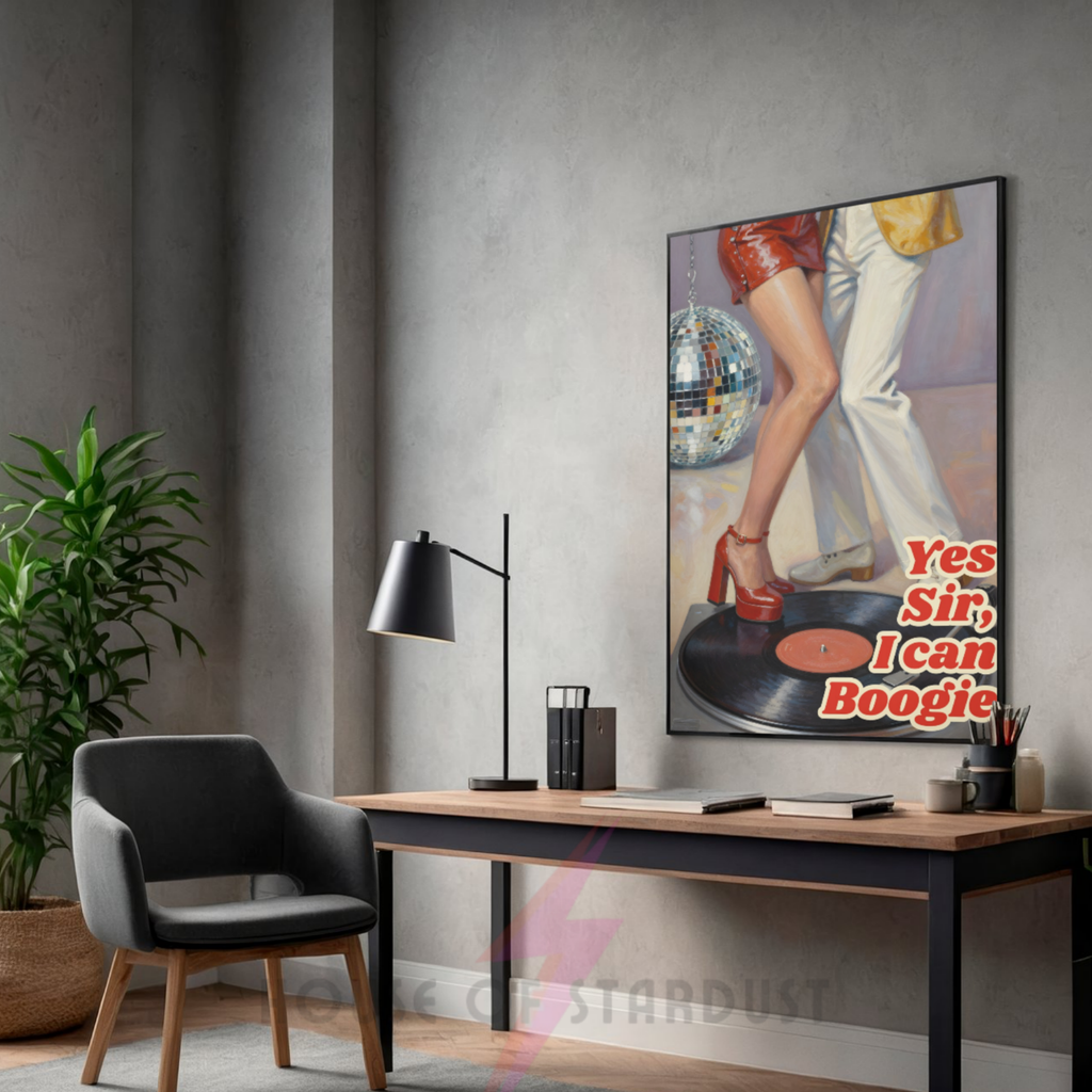 Yes sir | retro vinyl record disco music Print