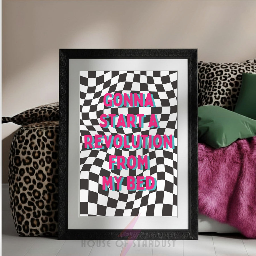 Indie Music Lyric Print | Gonna Start A Revolution From My Bed Wall Art poster| A4 A3 A5 A1 A2