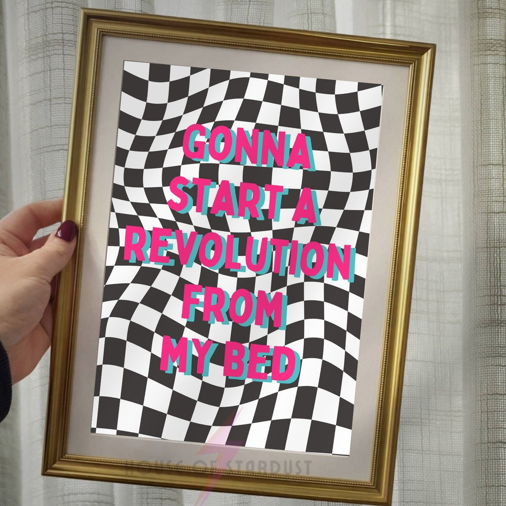 Indie Music Lyric Print | Gonna Start A Revolution From My Bed Wall Art poster| A4 A3 A5 A1 A2