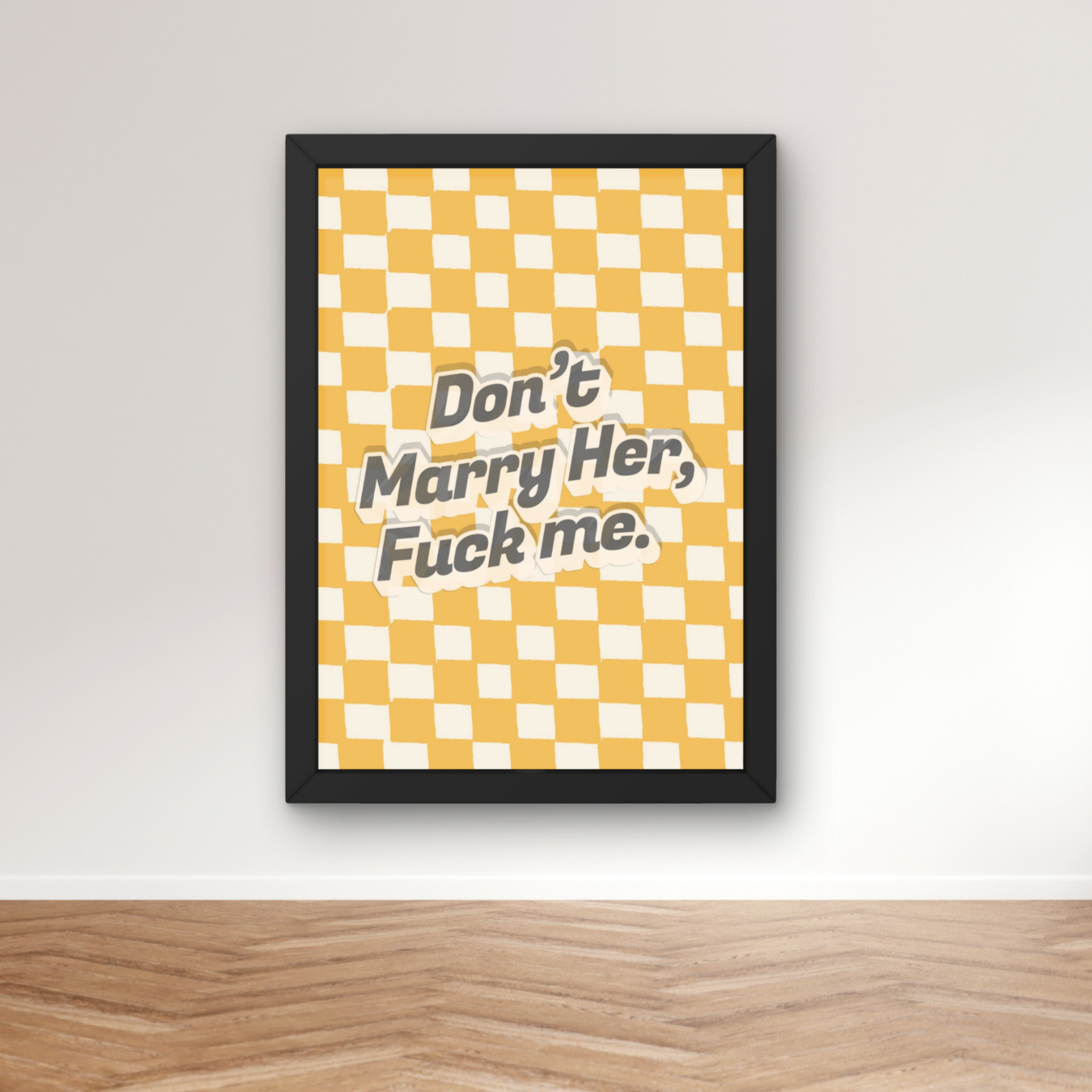 don't marry her | beautiful south inspired Inspired checkerboard indie Music Print