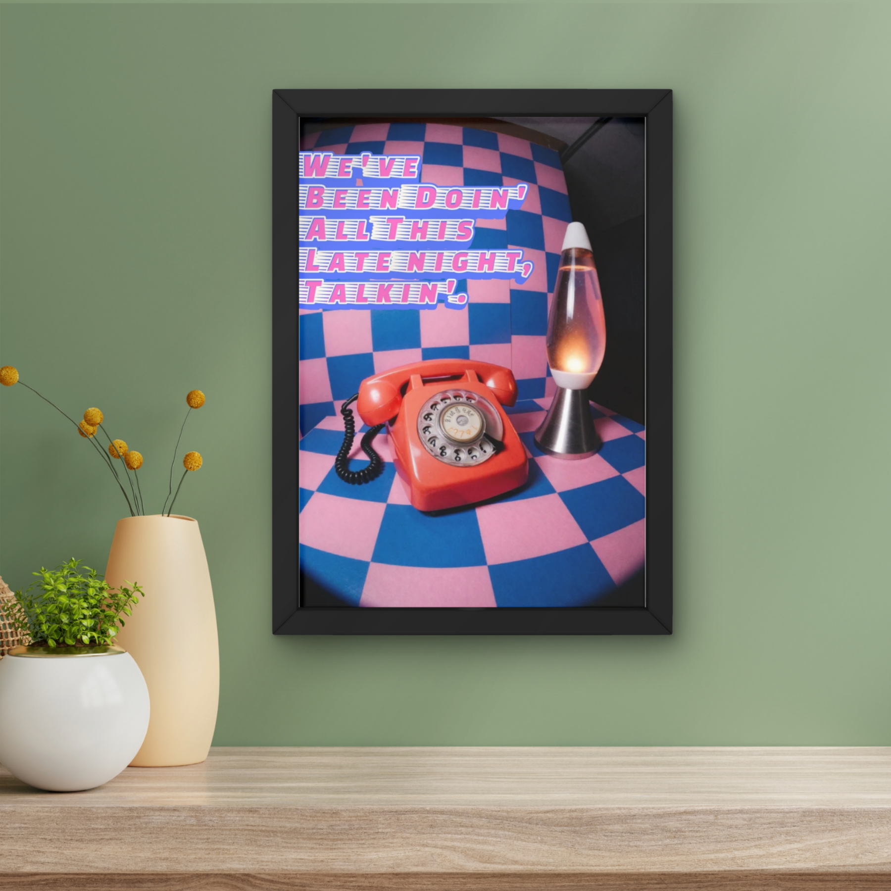 Late night talkin' | retro phone Music Print