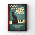 Lice music nightly  | black cat's jazz club NYC art print
