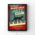 open mic | black cat's jazz club NYC art print
