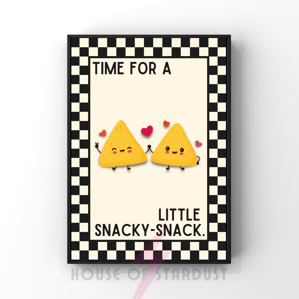 Time for a little snacky-snack | Kitsch Kitchen checkerboard retro collection print