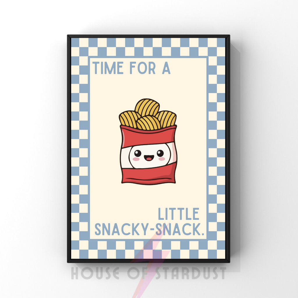 Time for a little snacky-snack | Kitsch Kitchen checkerboard pastels collection print