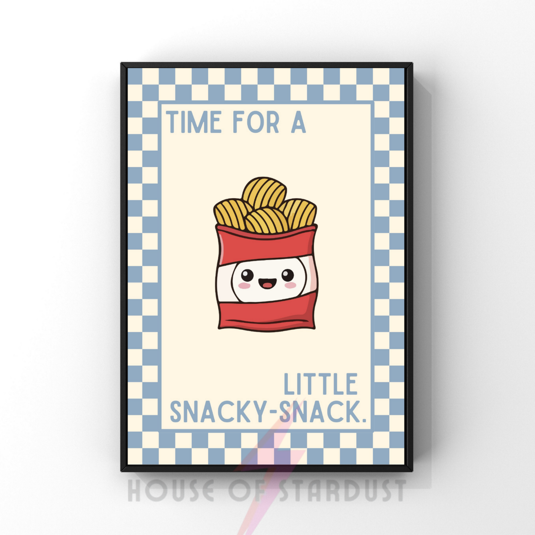 Time for a little snacky-snack | Kitsch Kitchen checkerboard pastels collection print