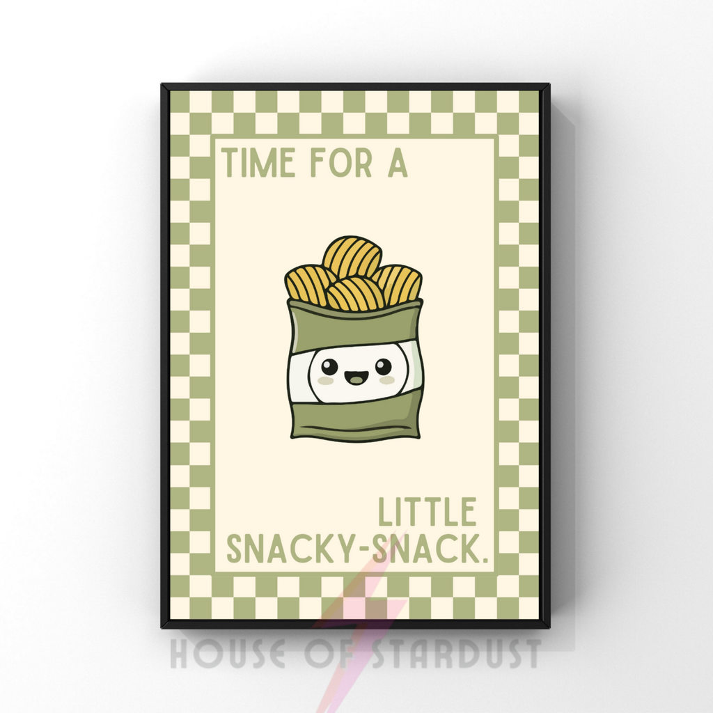 Time for a little snacky-snack | Kitsch Kitchen checkerboard pastels collection print
