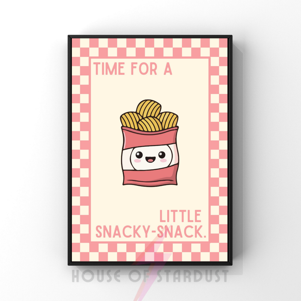Time for a little snacky-snack | Kitsch Kitchen checkerboard pastels collection print