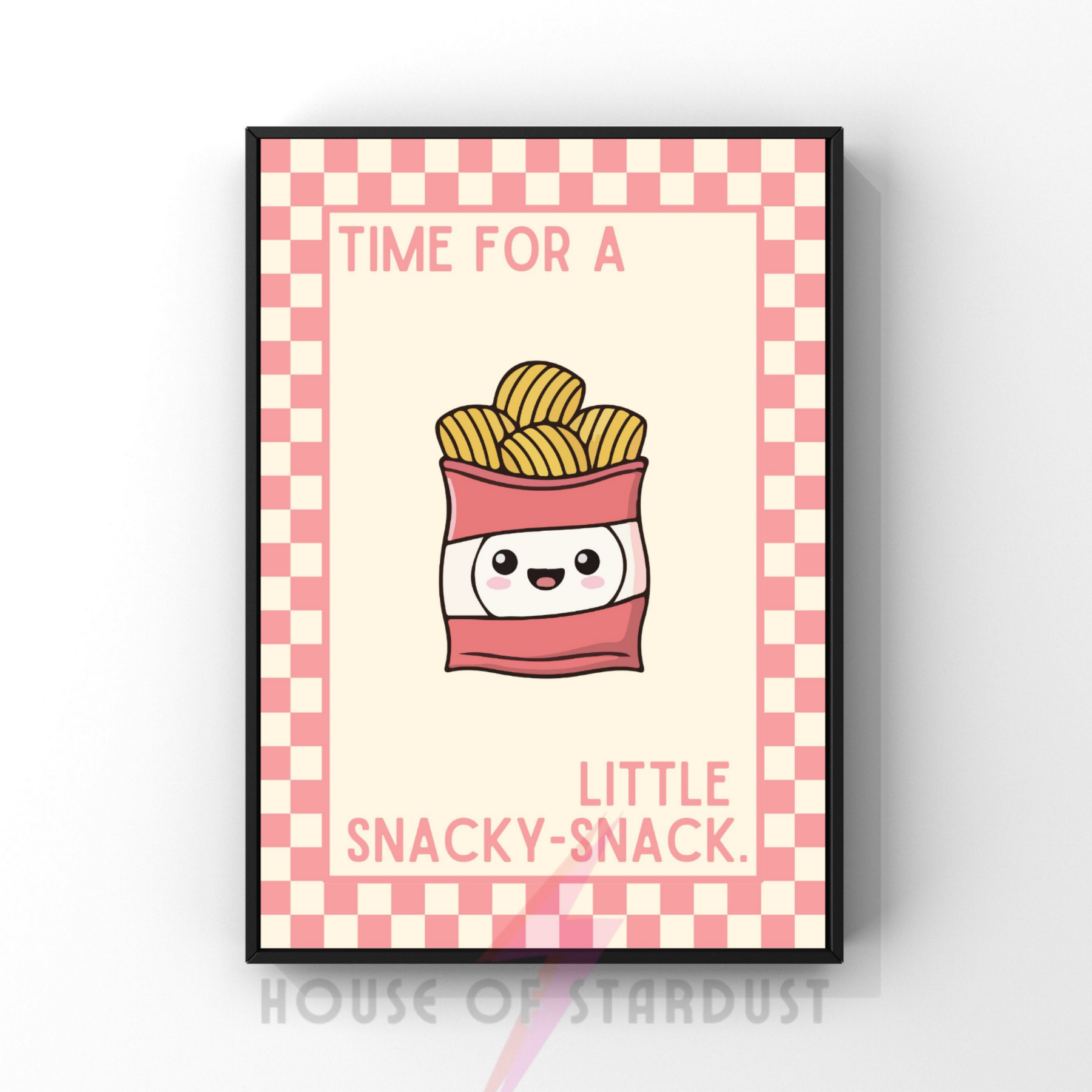 Time for a little snacky-snack | Kitsch Kitchen checkerboard pastels collection print