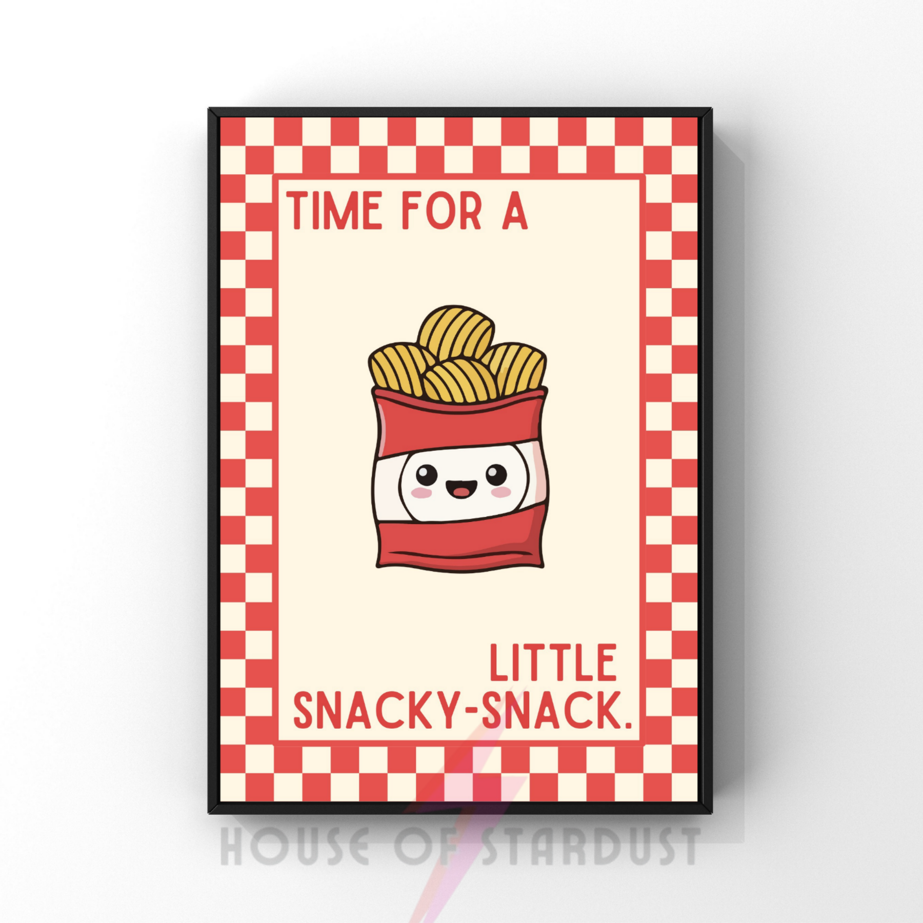 Time for a little snacky-snack | Kitsch Kitchen checkerboard pastels collection print