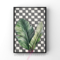 checkerboard banana leaf | botanical jungle art print