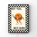 Nice buns | Kitsch Kitchen checkerboard retro collection print