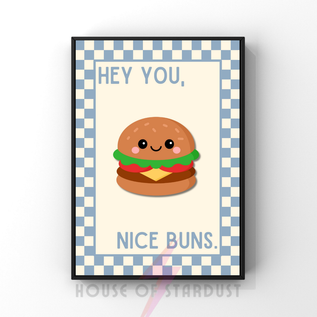 nice buns | Kitsch Kitchen checkerboard pastels collection print