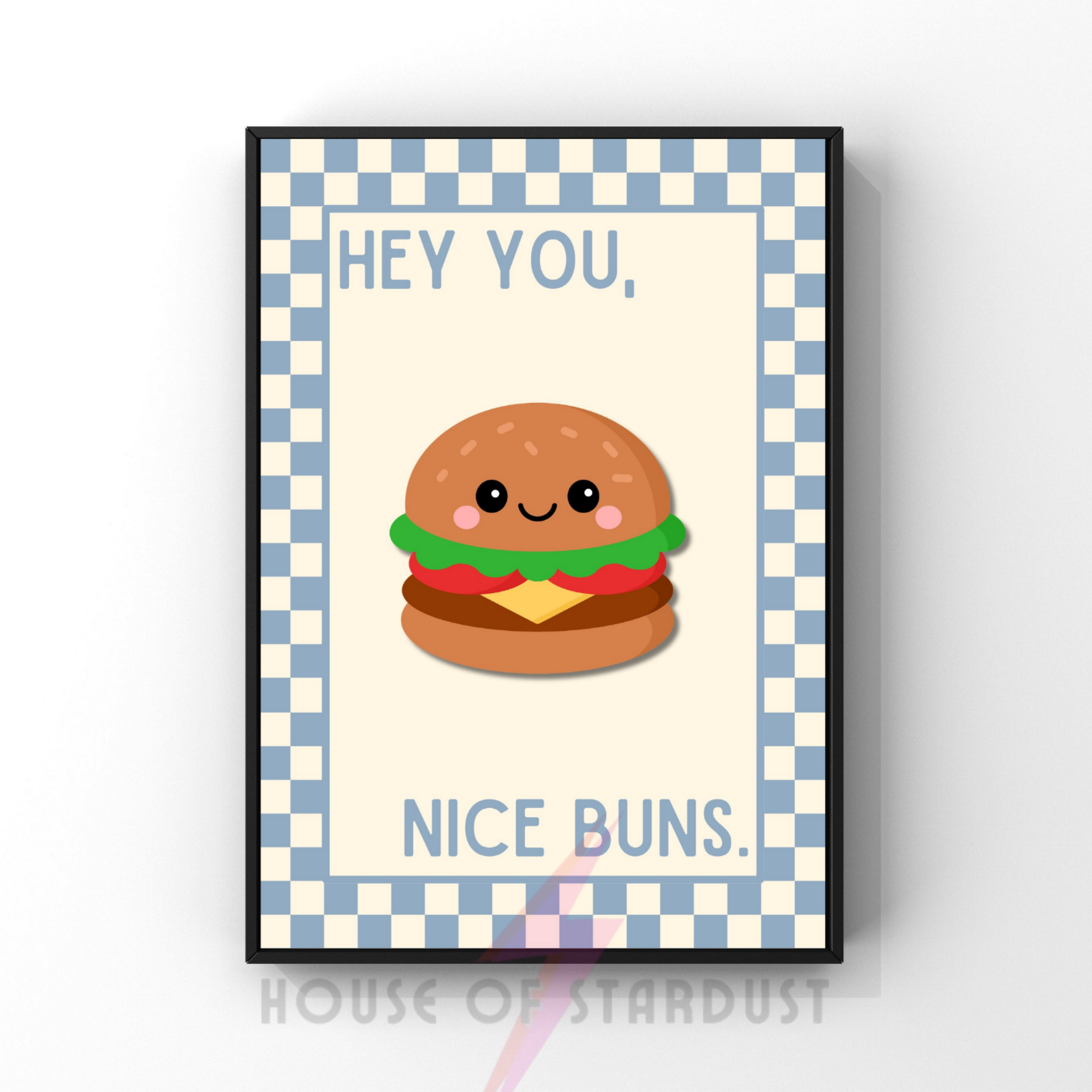 nice buns | Kitsch Kitchen checkerboard pastels collection print