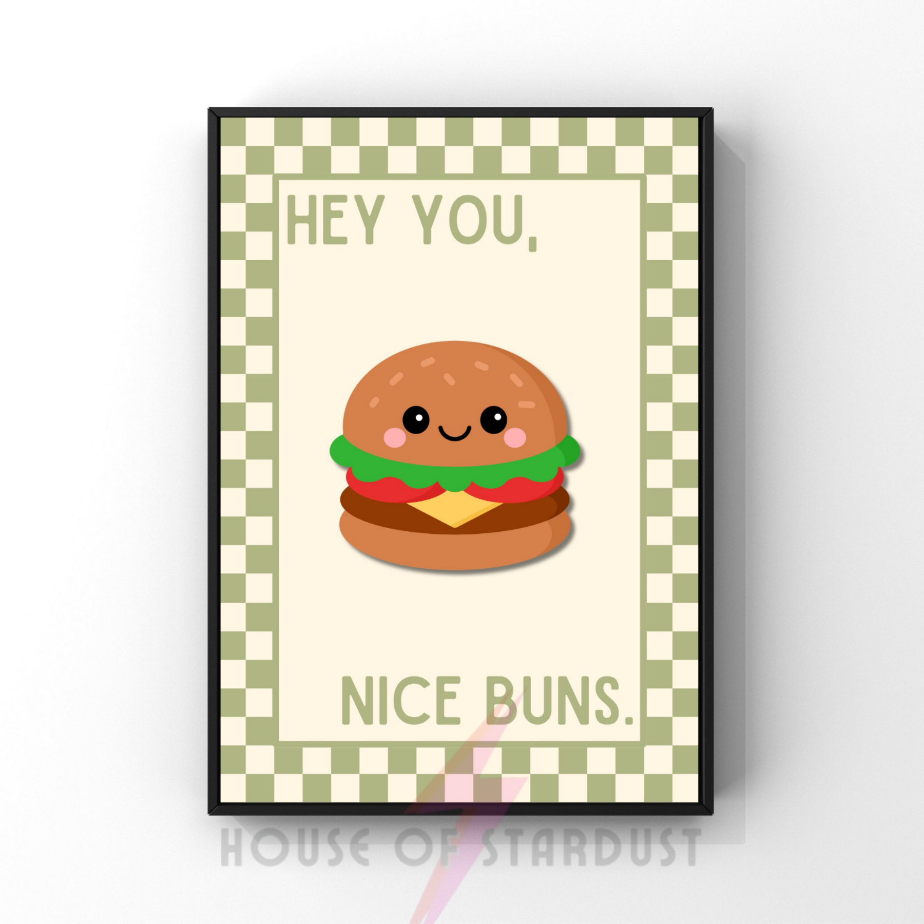 nice buns | Kitsch Kitchen checkerboard pastels collection print