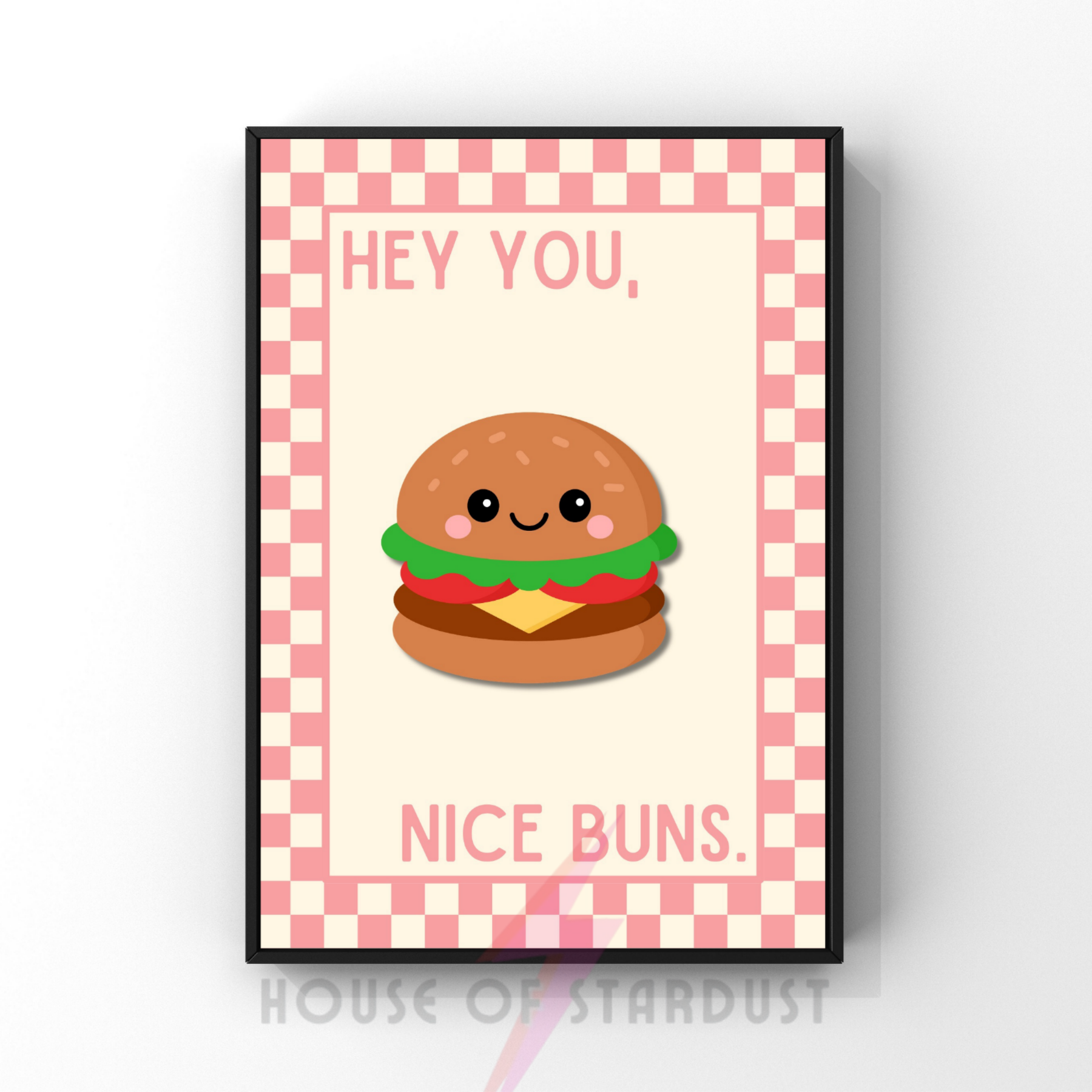 nice buns | Kitsch Kitchen checkerboard pastels collection print