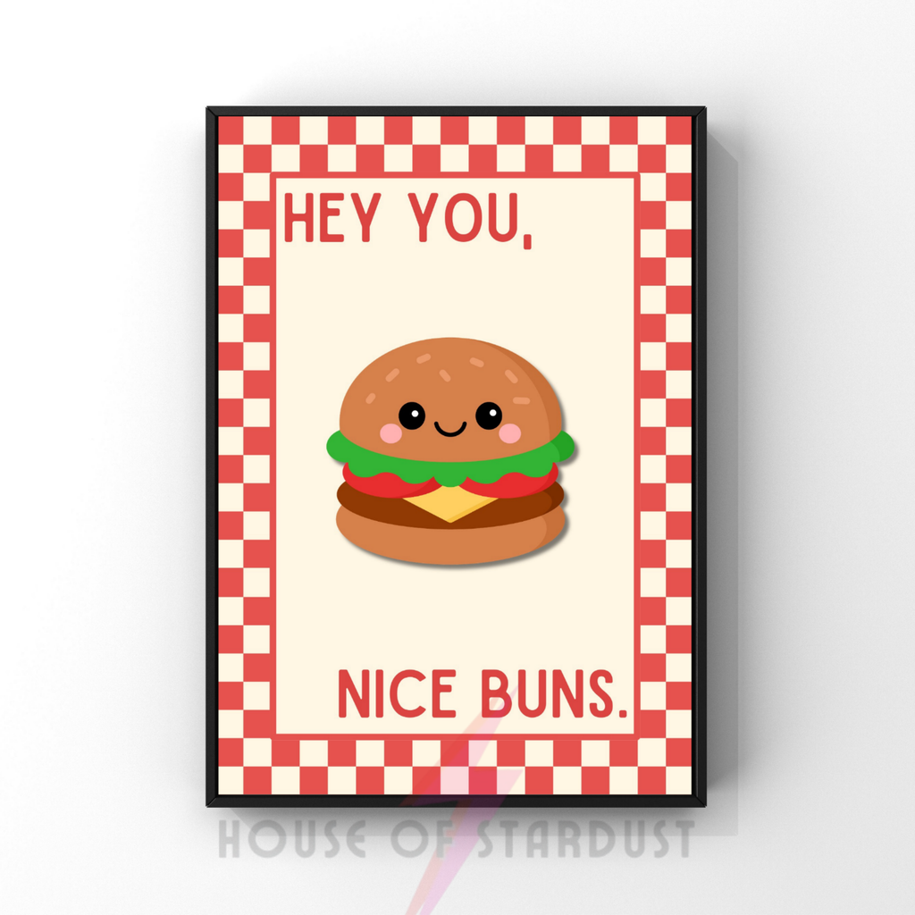 nice buns | Kitsch Kitchen checkerboard pastels collection print