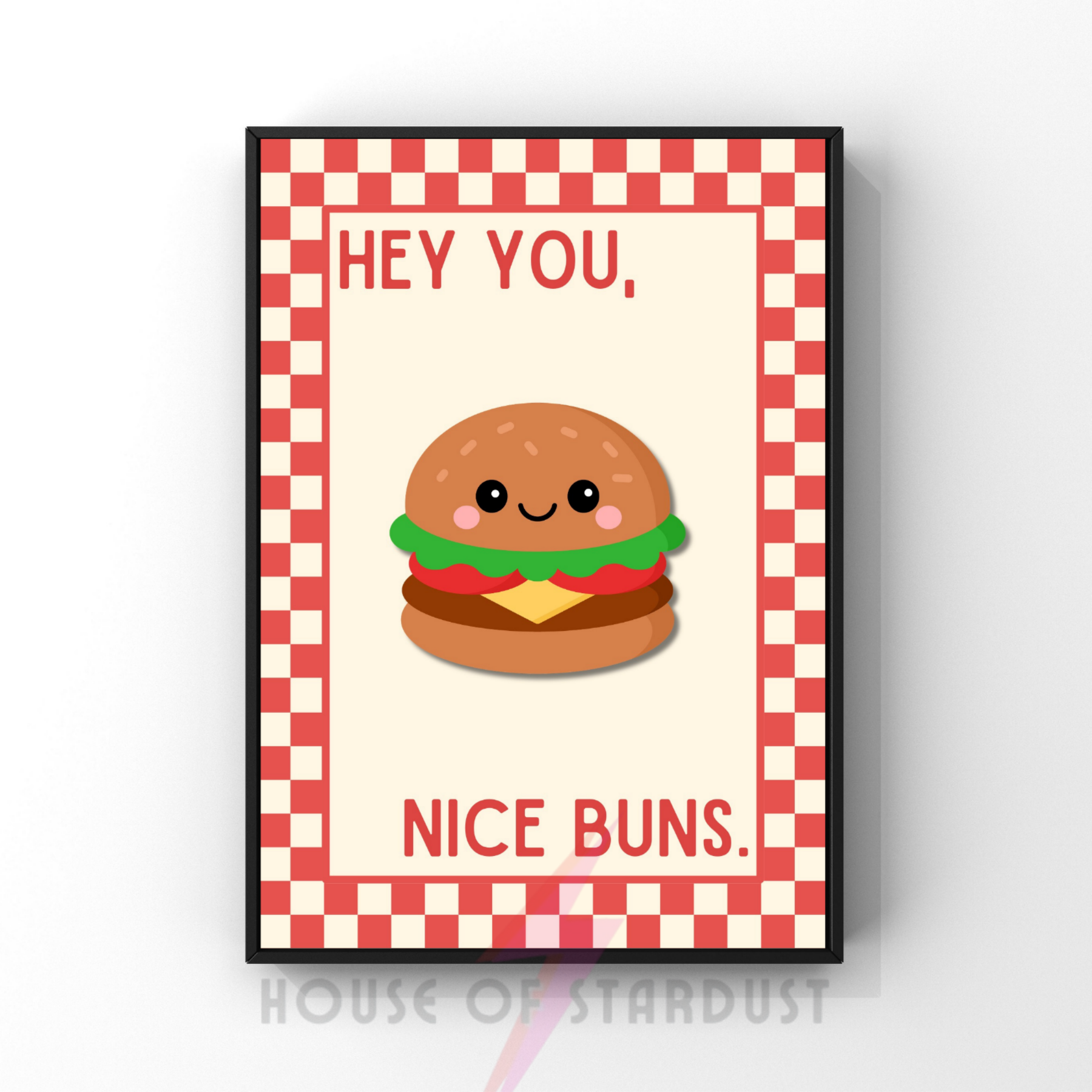 nice buns | Kitsch Kitchen checkerboard pastels collection print