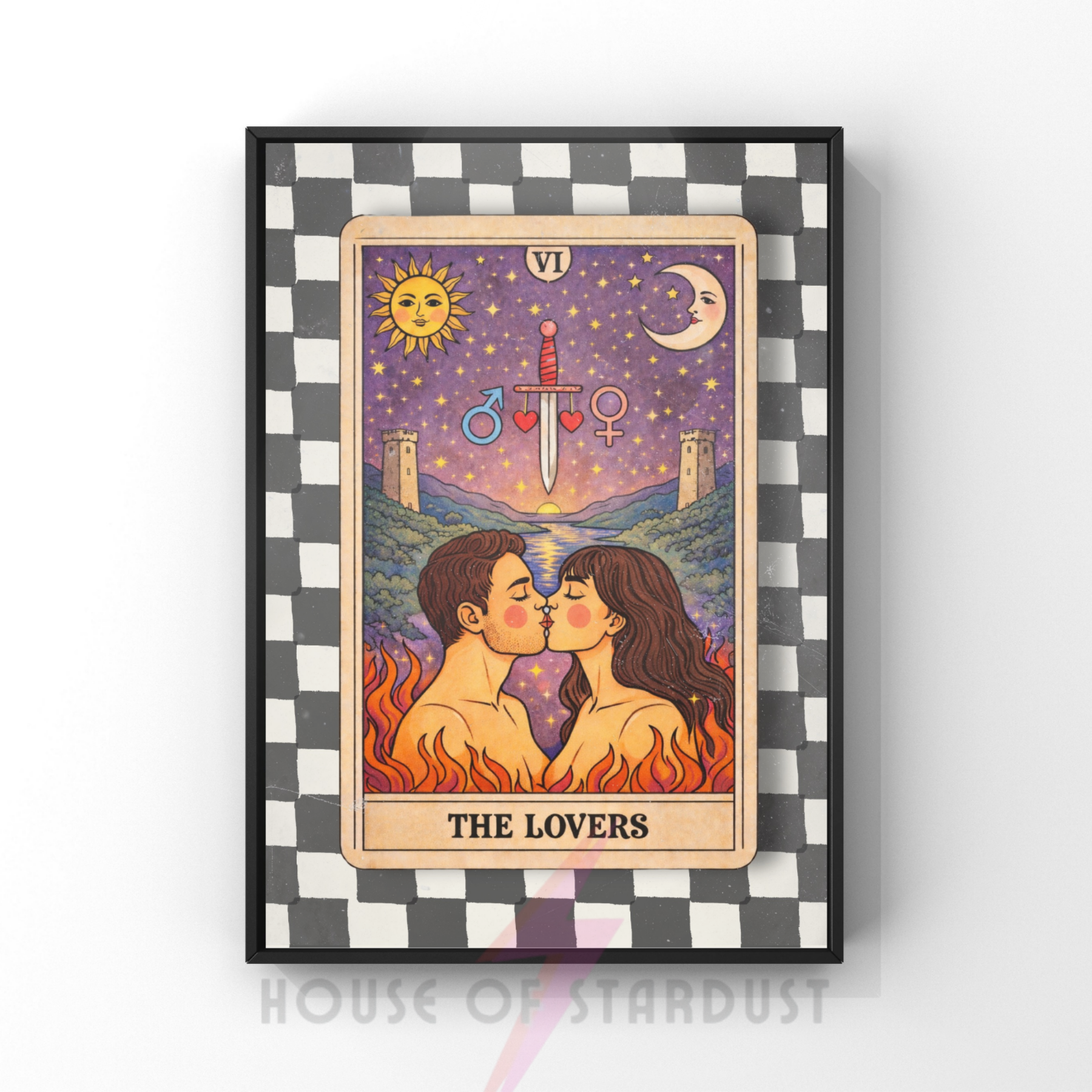 the lovers | checkerboard tarot art print