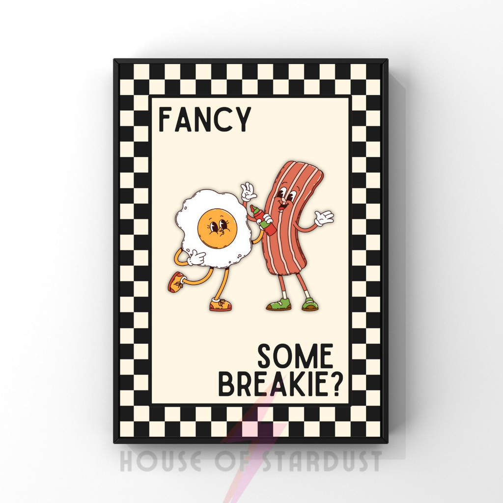 fancy some breakie?  | Kitsch Kitchen checkerboard retro collection print