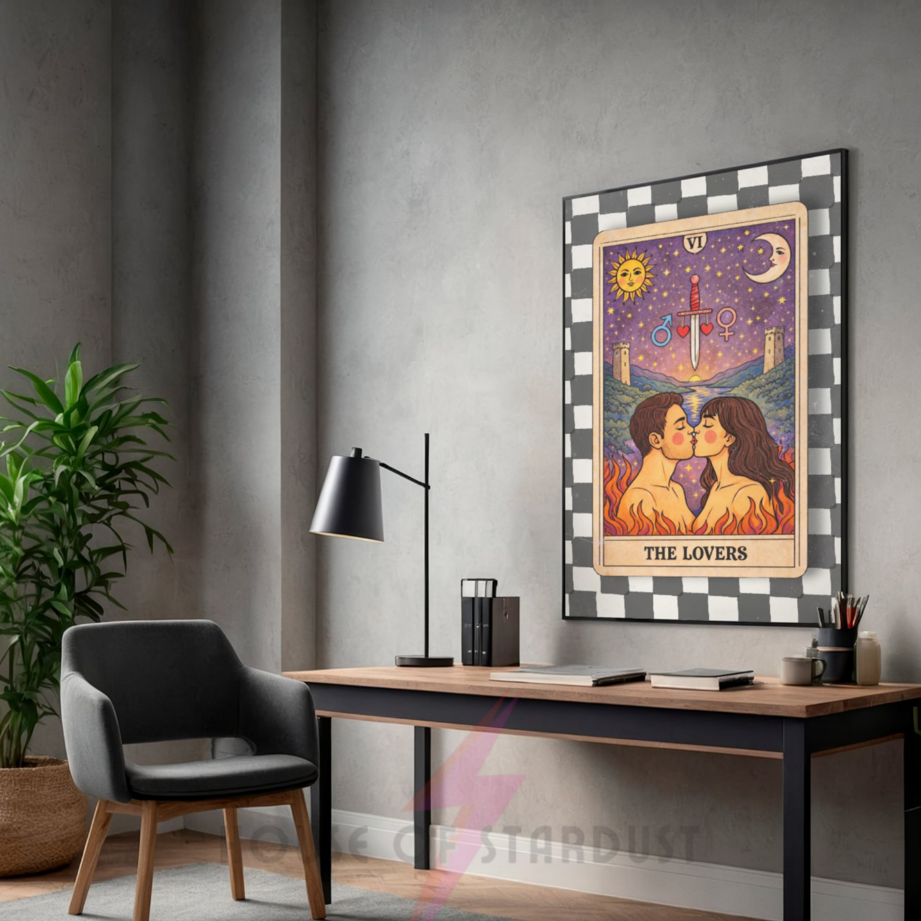 the lovers | checkerboard tarot art print