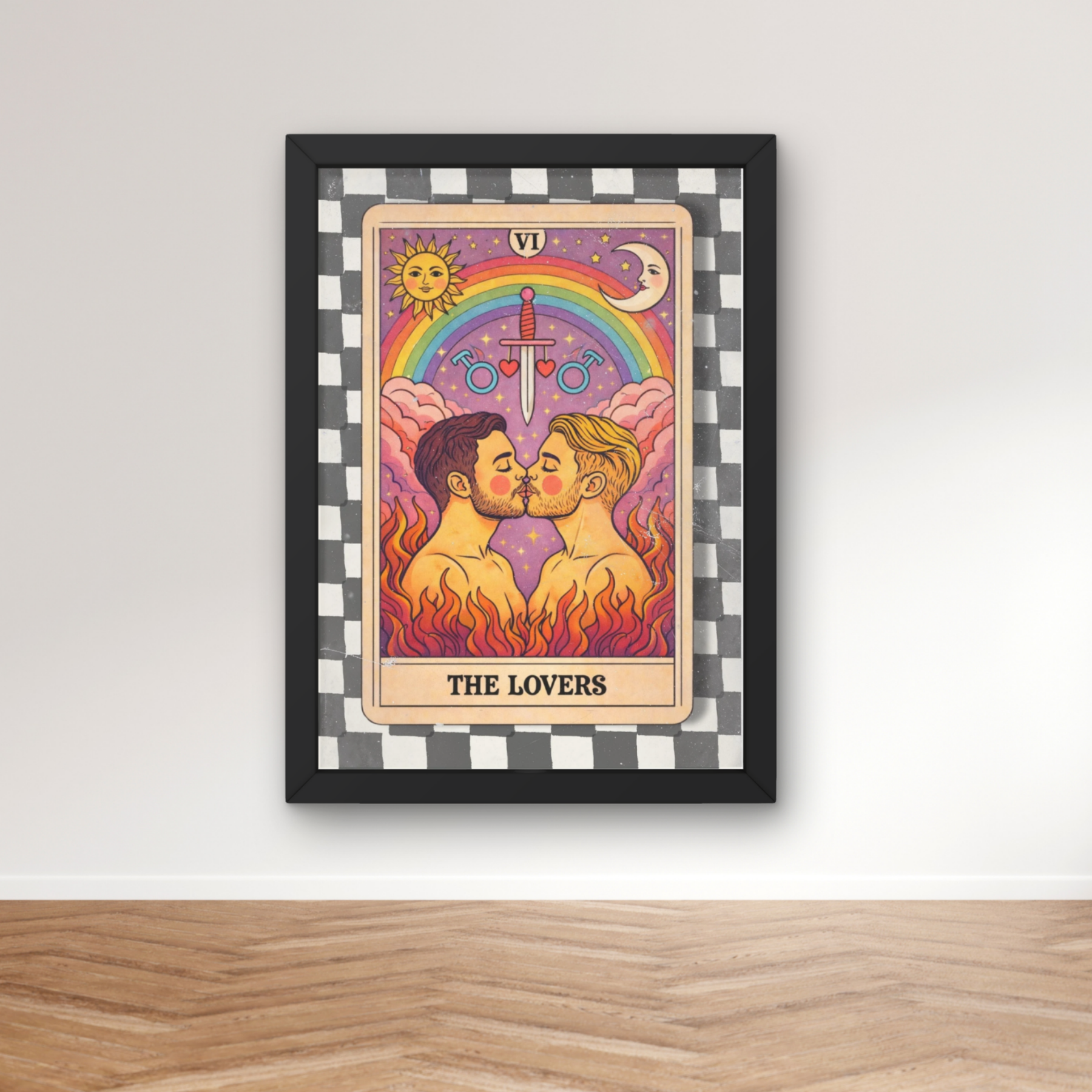 Boys | checkerboard tarot LGBTQ+ art print