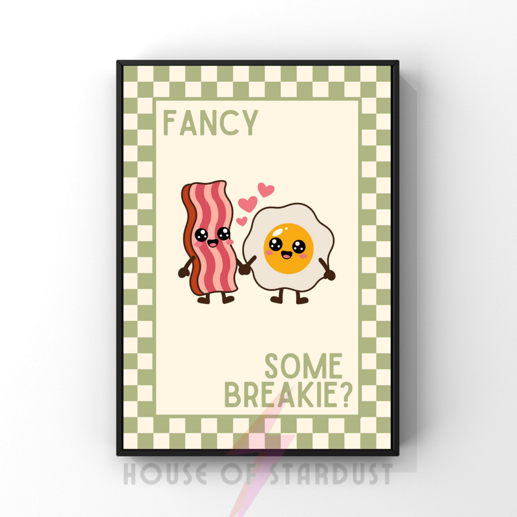 fancy some breakie? | Kitsch Kitchen checkerboard pastels collection print